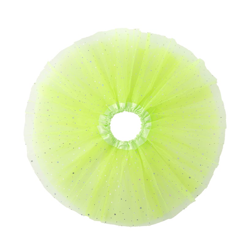 JastoreÂ® Girls Layered Stars Sequins Tutu Skirt Princess Ballet Dance Dress (Light Green) - Image 2